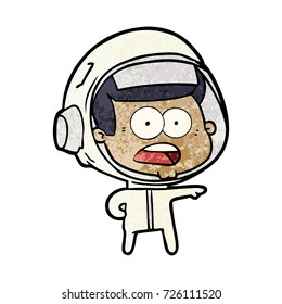 cartoon surprised astronaut