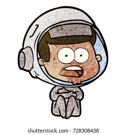 Cartoon überraschte Astronaut
