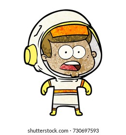 caricatura sorprendida astronauta