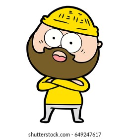 cartoon surprised bearded man