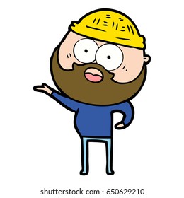 cartoon surprised bearded man