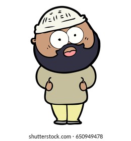 cartoon surprised bearded man