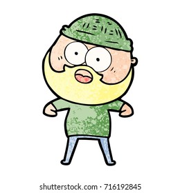 cartoon surprised bearded man