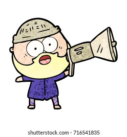 cartoon surprised bearded man