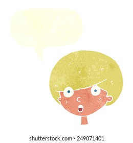 cartoon surprised boy with speech bubble