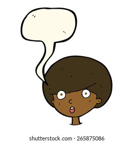 cartoon surprised boy with speech bubble