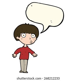 cartoon surprised boy with speech bubble