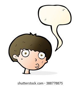 cartoon surprised boy with speech bubble