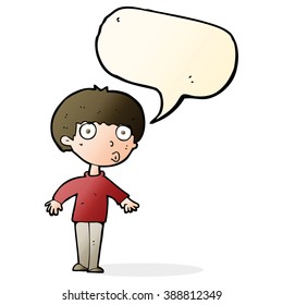 cartoon surprised boy with speech bubble
