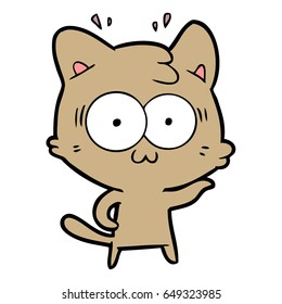 cartoon surprised cat