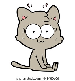 desenho animado gato surpreso