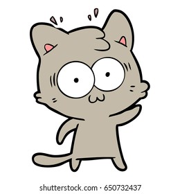 cartoon surprised cat