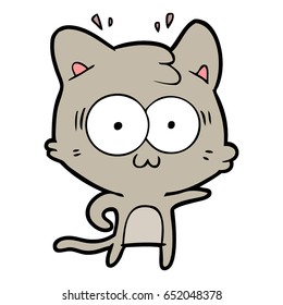 cartoon surprised cat