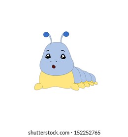 cartoon surprised caterpillar