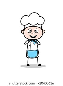 Cartoon Surprised Chef Smiling Vector Illustration