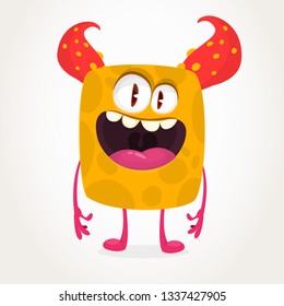 Cartoon surprised and curious monster design. Vector illustration