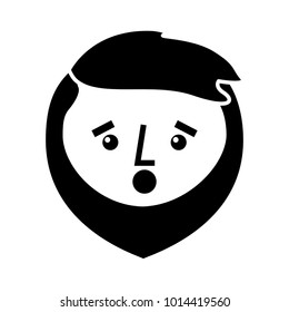 cartoon surprised face man beard character