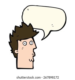 cartoon surprised face with speech bubble