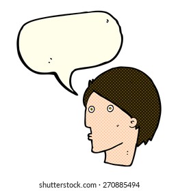 cartoon surprised face with speech bubble