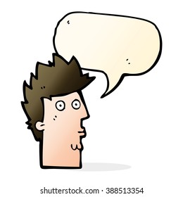 caricatura sorprendida cara con burbuja de habla
