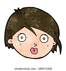 cartoon surprised female face