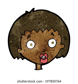 cartoon surprised female face