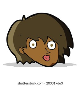 cartoon surprised female face