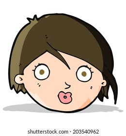 caricatura con cara femenina sorprendida