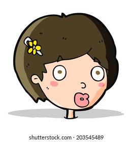 cartoon surprised female face