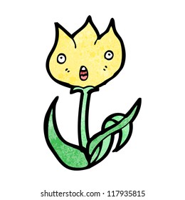 cartoon surprised flower