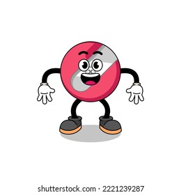 cartoon with surprised gesture pencil sharpener