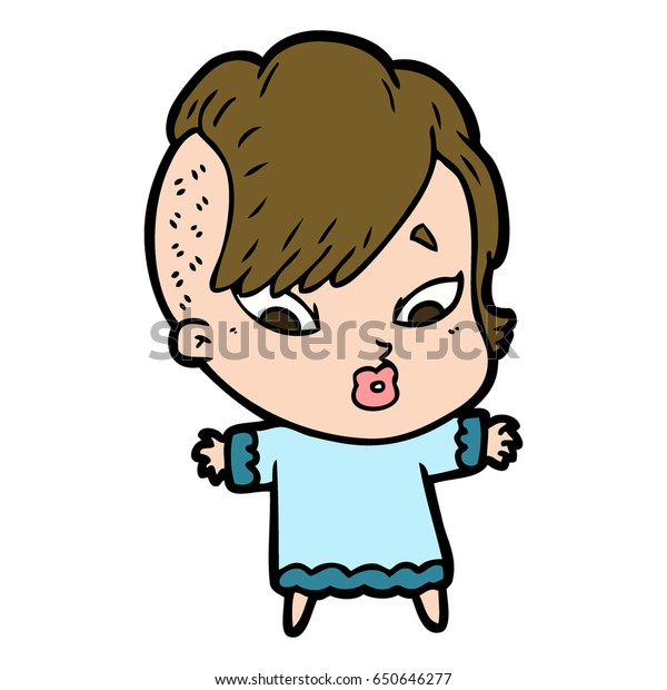 Cartoon Surprised Girl Stock Vector (Royalty Free) 650646277