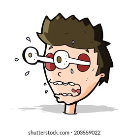 cartoon surprised man with eyes popping out