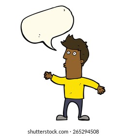 cartoon surprised man with speech bubble