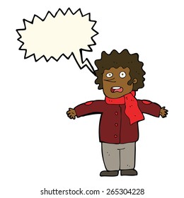 cartoon surprised man with speech bubble