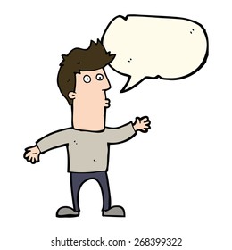 cartoon surprised man with speech bubble