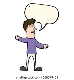 caricatura sorprendida hombre con burbuja de habla