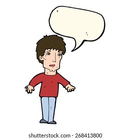 cartoon surprised man with speech bubble