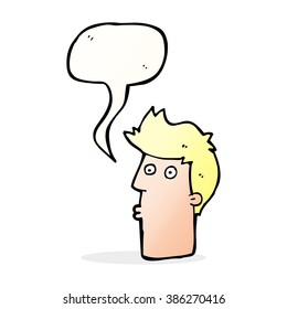 cartoon surprised man with speech bubble