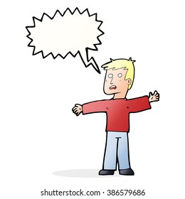 caricatura sorprendida hombre con burbuja de habla