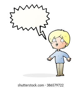 Cartoon überraschte den Menschen mit Sprachblase