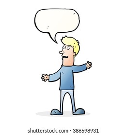 cartoon surprised man with speech bubble
