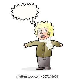 caricatura sorprendida hombre con burbuja de habla
