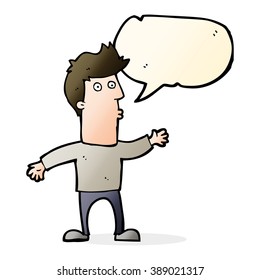 caricatura sorprendida hombre con burbuja de habla