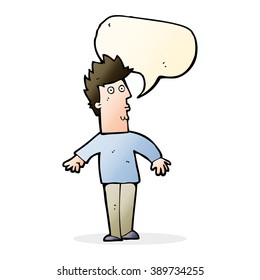 cartoon surprised man with speech bubble