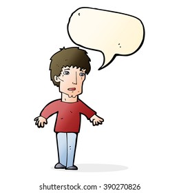 caricatura sorprendida hombre con burbuja de habla