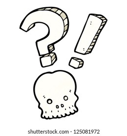 cartoon surprised skull symbol