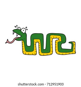 caricatura de una serpiente sorprendida