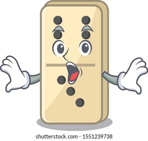 Cartoon surprised style of domino cute isolated