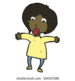 cartoon surprised woman
